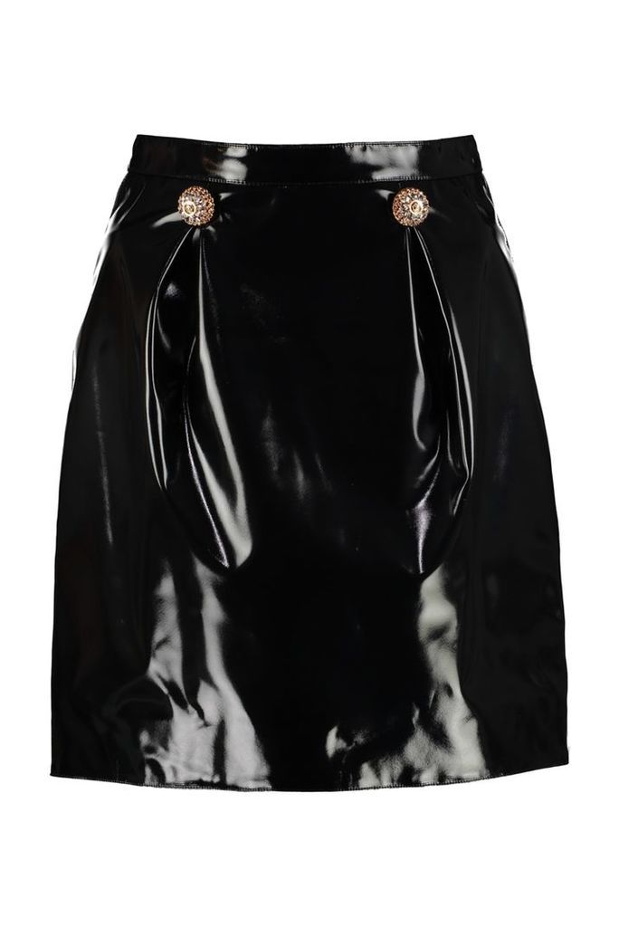Versace Faux Leather Mini Skirt