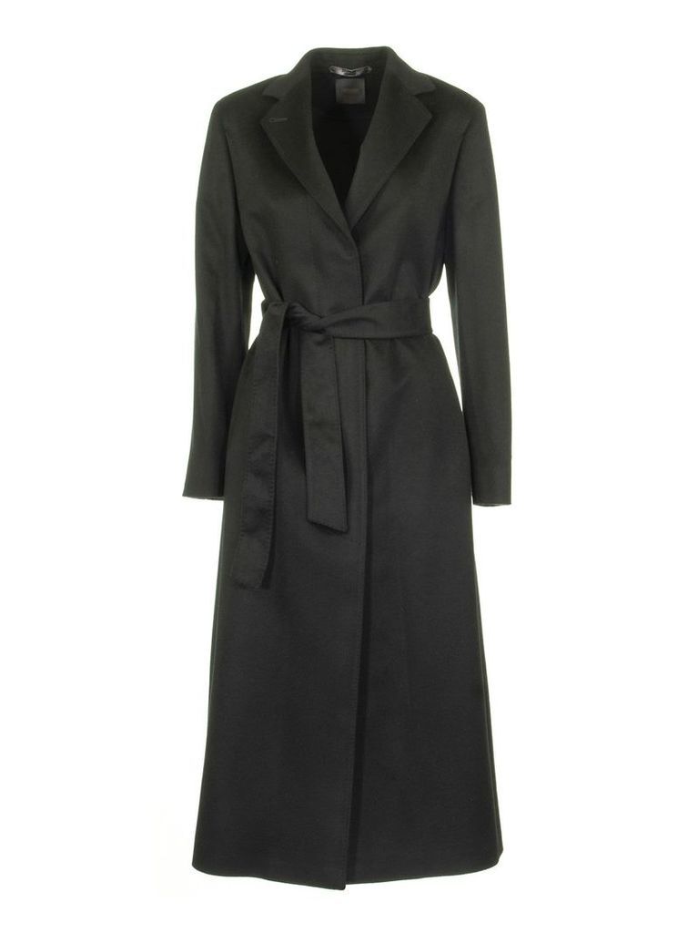 Cashmere Wrap Coat, Black