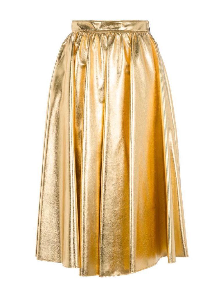 Msgm Metallic Pleated Skirt