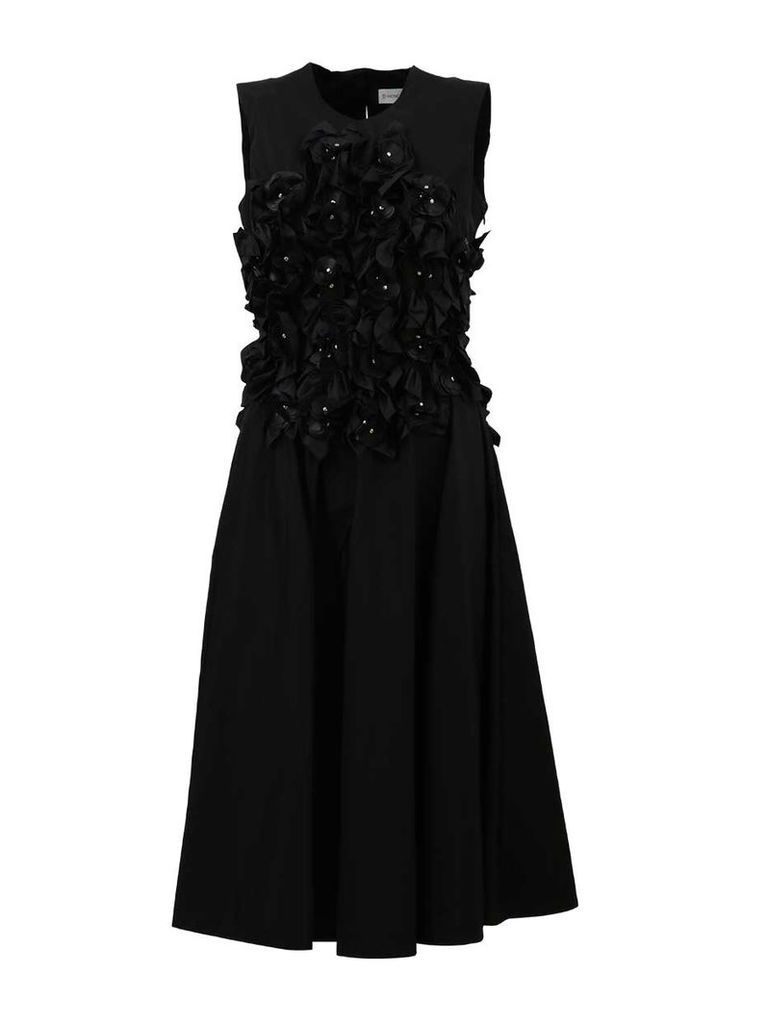 Black Nylon Ruched Dress