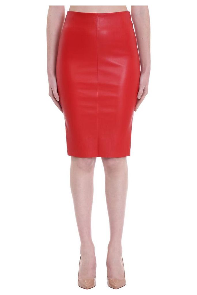 DROMe Skirt In Red Leather