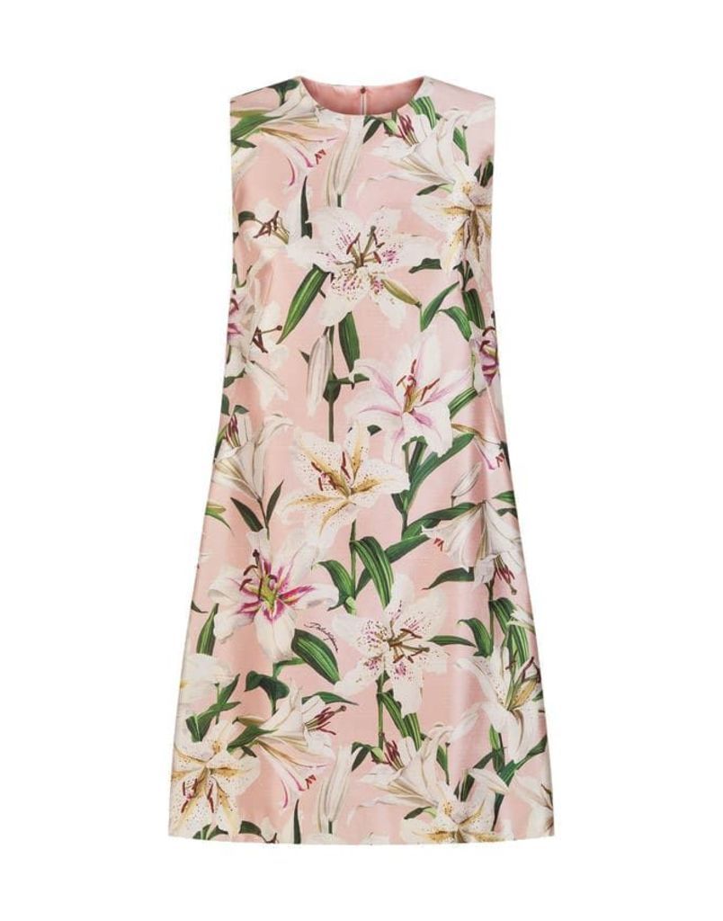 Dolce & Gabbana Sleeveless Dress With Lily Print