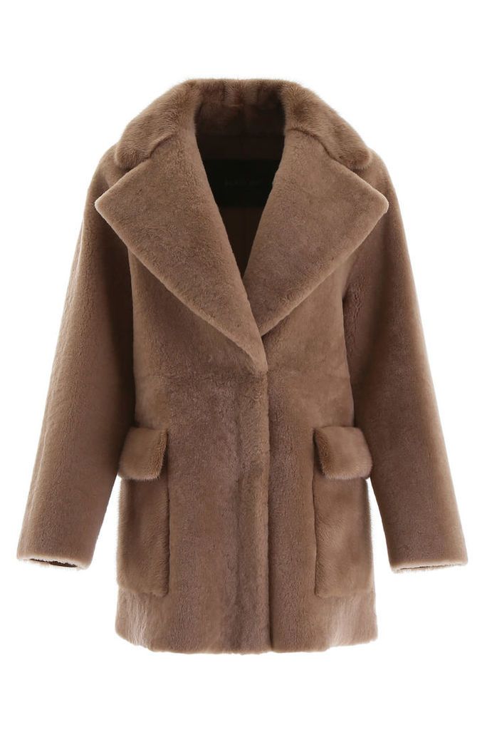 Blancha Shearling Coat With Mink Fur