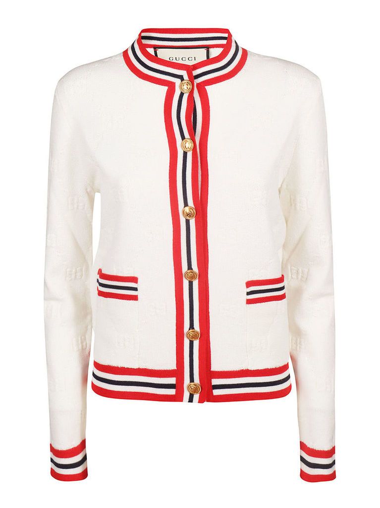 Gucci Striped Detail Buttoned Cardigan