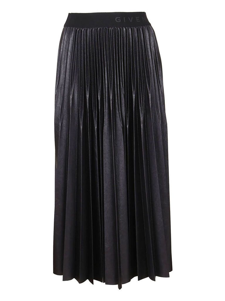 Givenchy Pleated Skirt In Varnished Jersey
