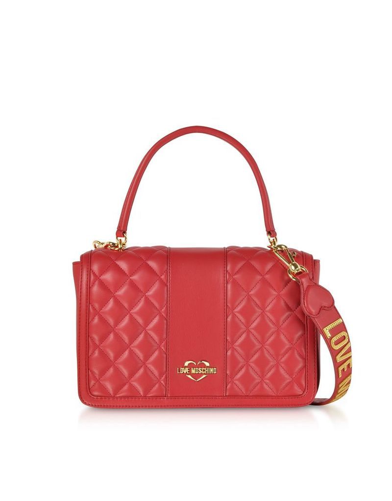 Love Moschino Quilted Eco Leather Top Handle Bag