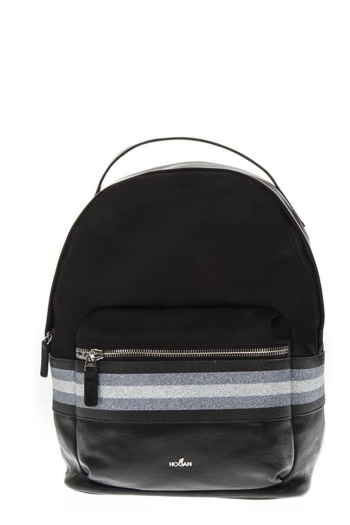 Hogan Technical Fabric Backpack With Glitter