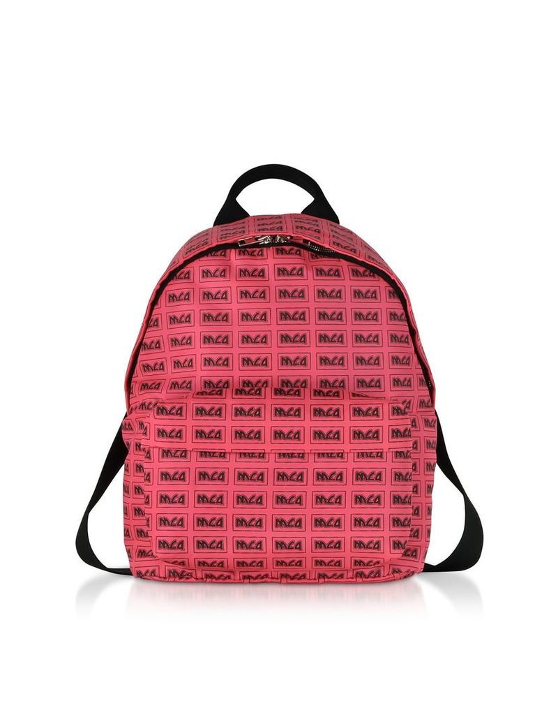Mcq Alexander Mcqueen Neon Pink Metal Repeat Logo Backpack