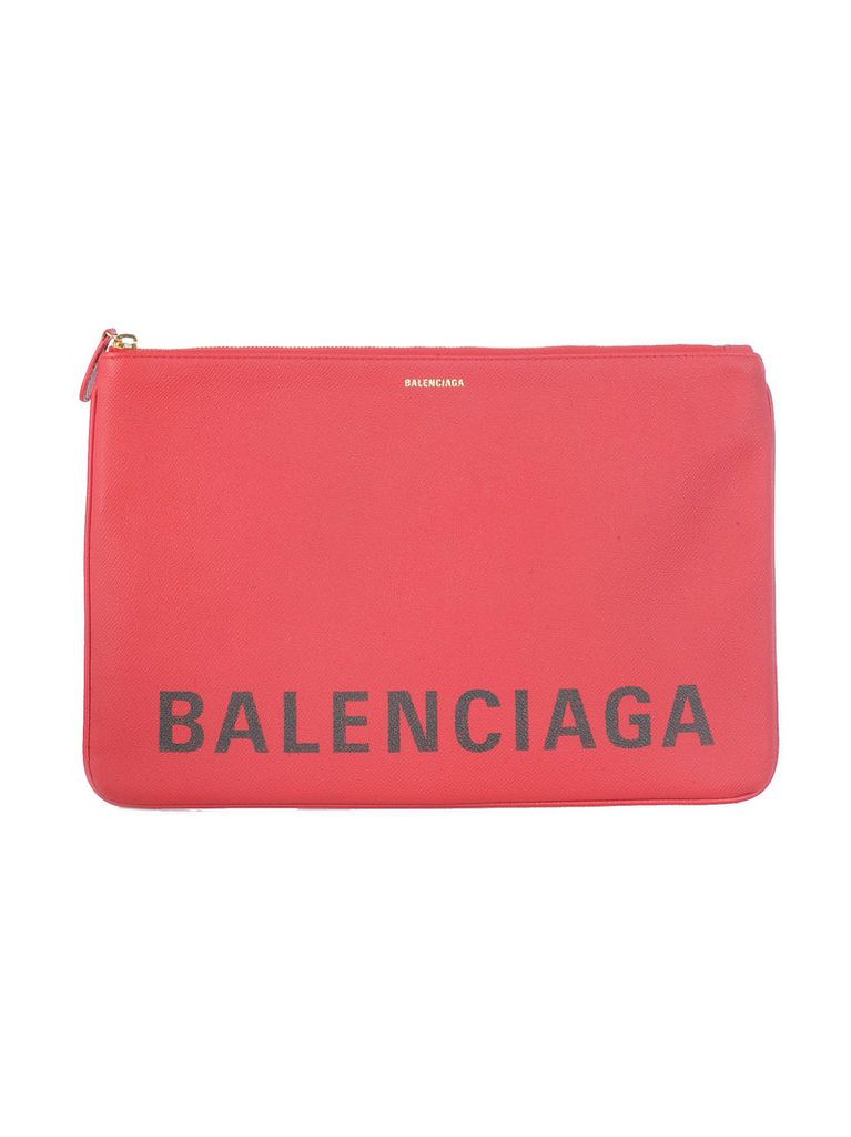Balenciaga Logo Print Clutch