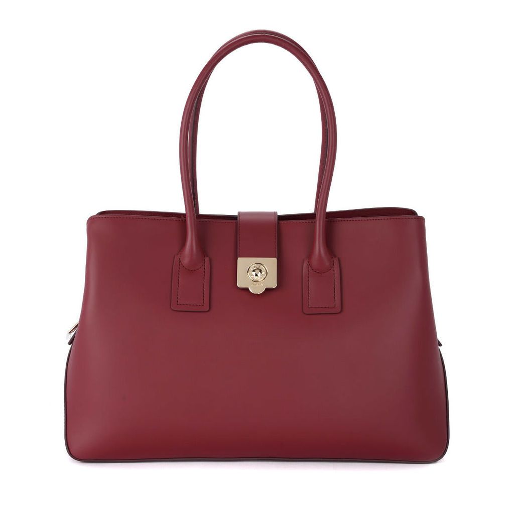 Furla Mira L Red Cherry Leather Handbag