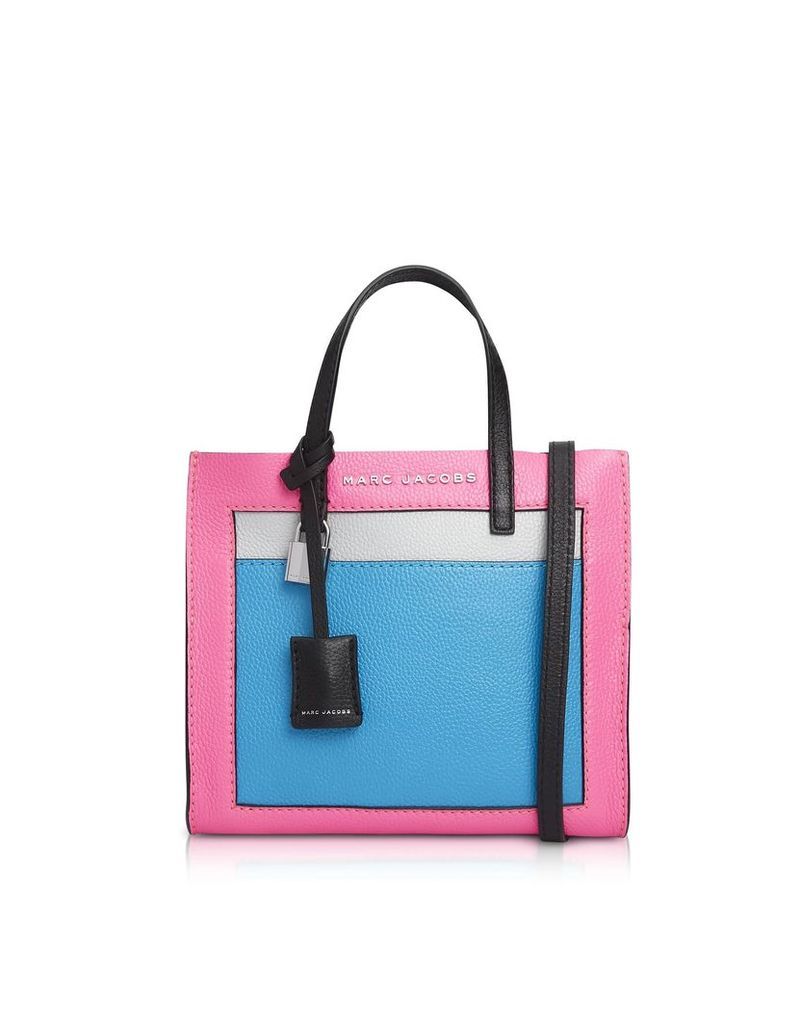 Marc Jacobs Grainy Leather The Mini Grind Colorblocked Tote Bag