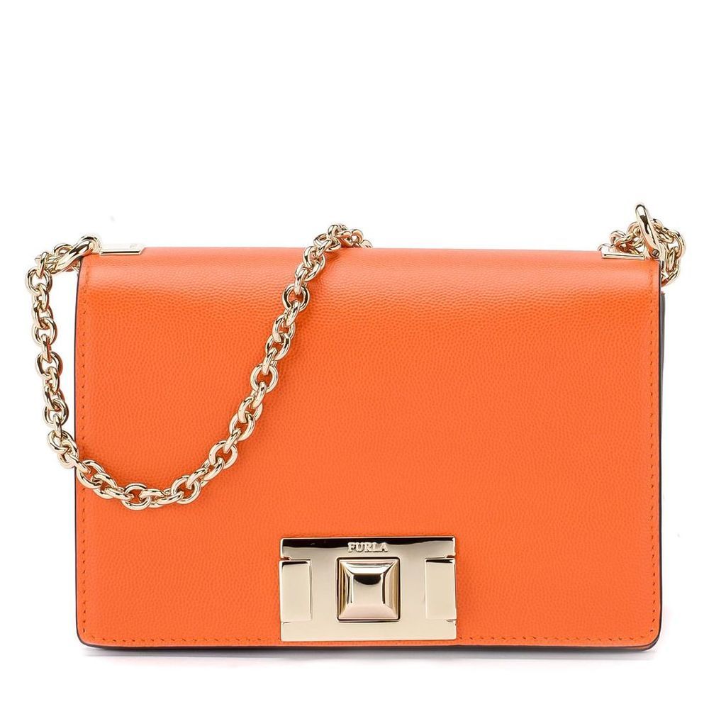 Furla Mimì Mini Orange Leather Shoulder Bag