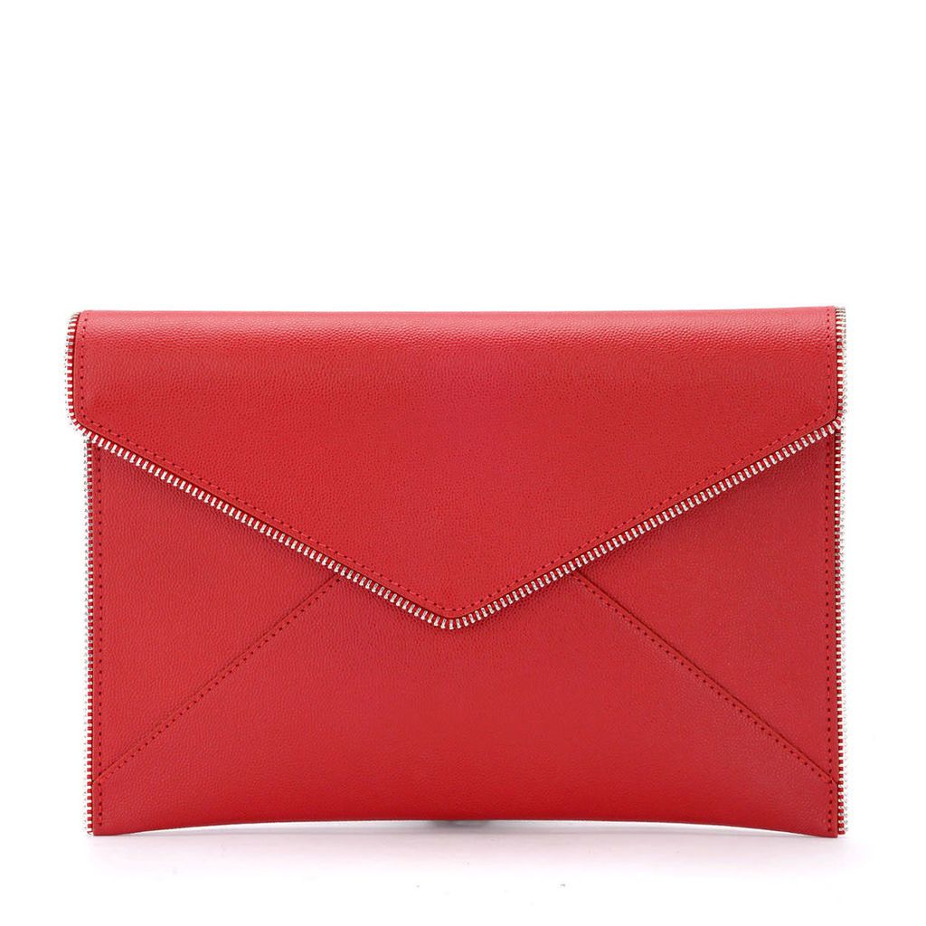 Rebecca Minkoff Leo Red Leather Envelope Clutch