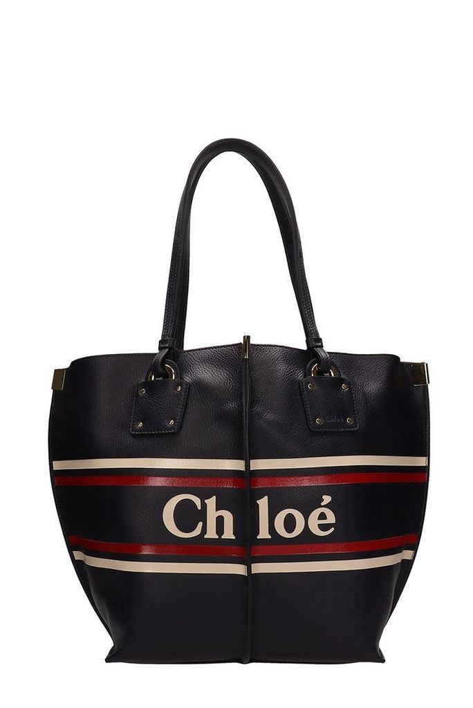Chloé Black Leather Vick Tote Bag