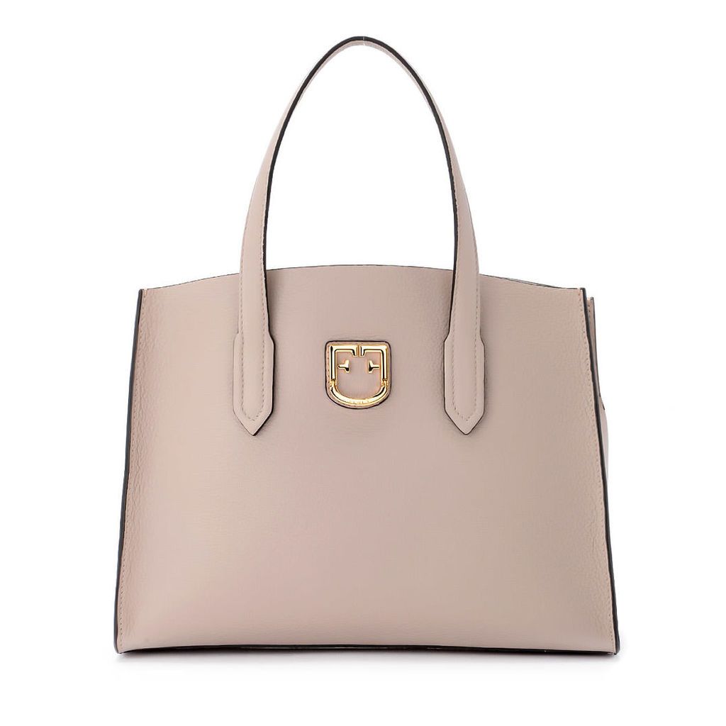 Furla Lodovica M Pink Tumbled Leather Handbag