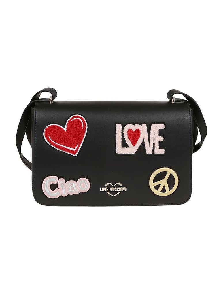 Love Moschino Patched Shoulder Bag