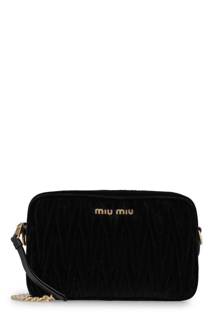 Miu Miu Quilted Velvet Shoulder Bag