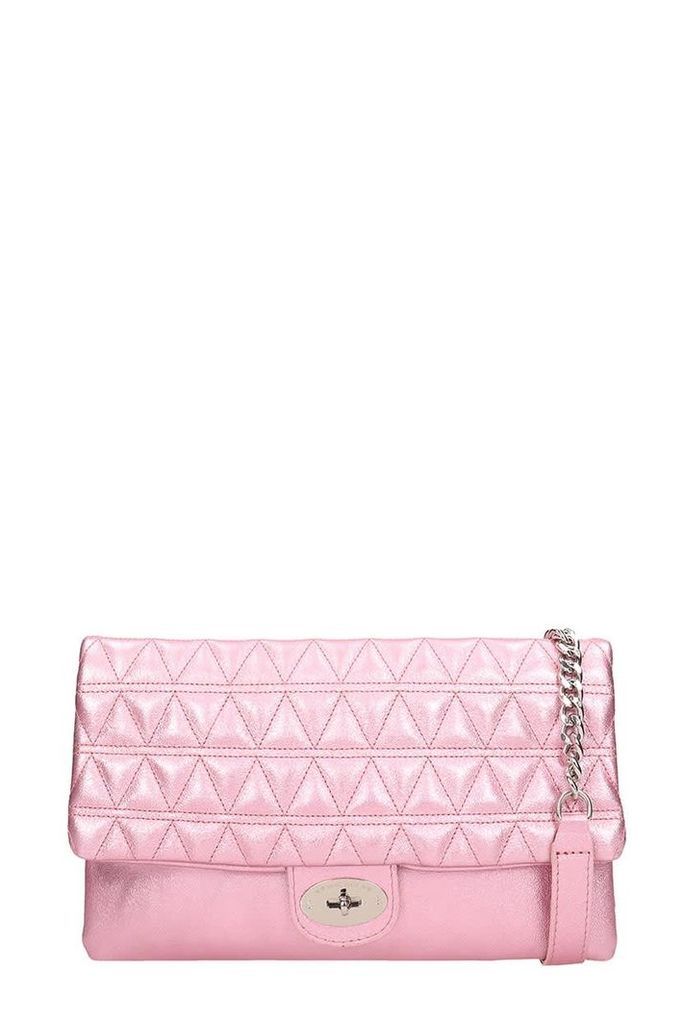 Marc Ellis Smooth And Quilted Metal Pink Leather Maya Bag