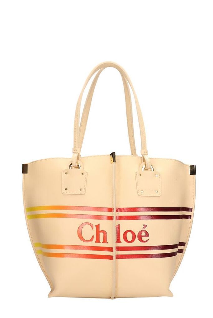 Chloé Medium Vick Beige Calf Leather Tote Bag