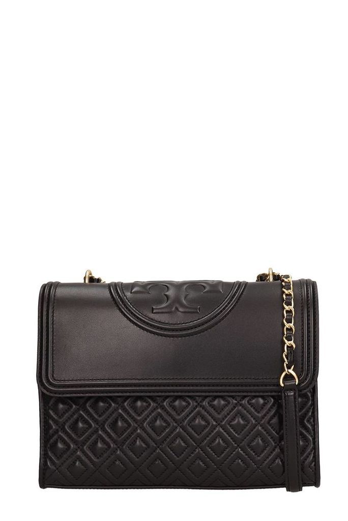 Tory Burch Black Quilted Leather Fleming Convert Bag