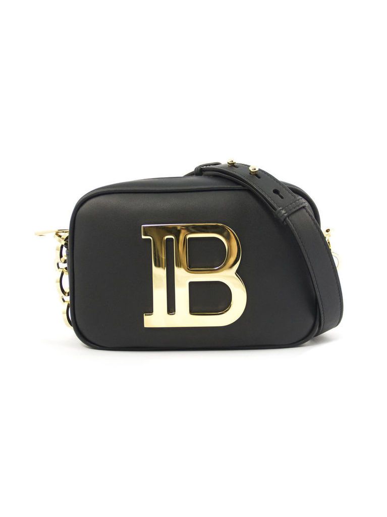 Balmain Black Leather Shoulder Bag