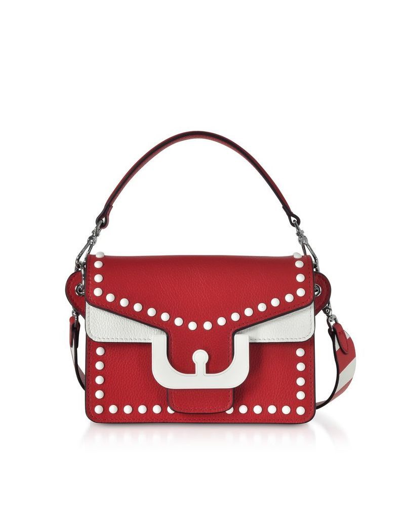 Coccinelle Ambrine Graphic Studs Color Block Leather Crossbody Bag