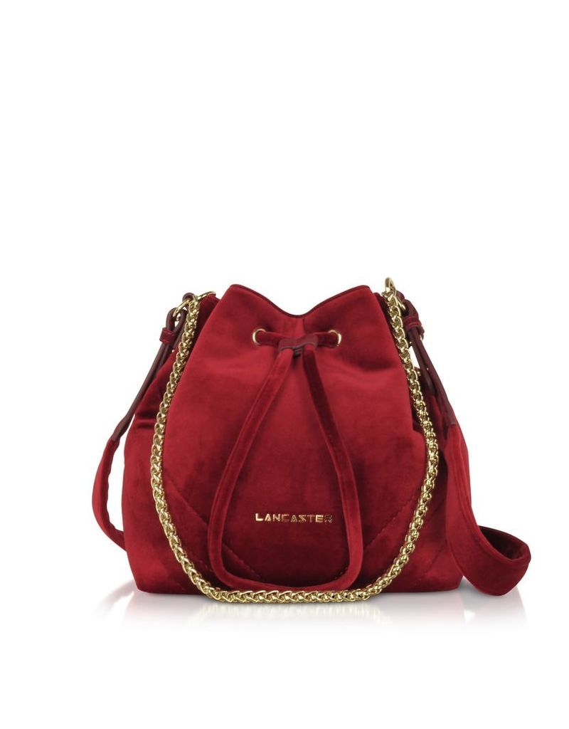 Lancaster Paris Quilted Velvet Couture Small Bucket Bag