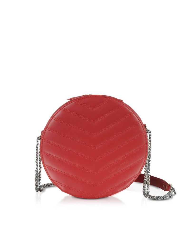 Parisienne Quilted Leather Round Crossbody Bag