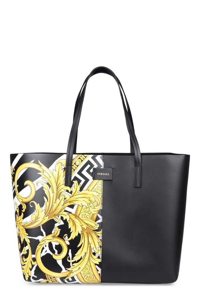 Versace Printed Leather Tote