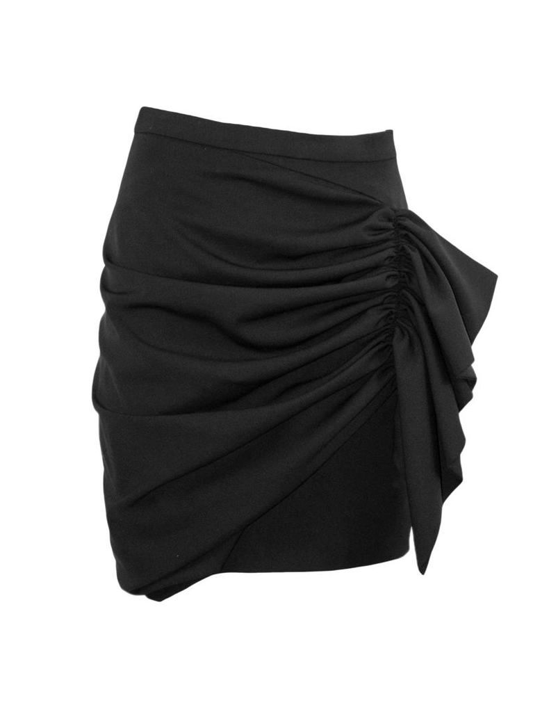 Alexandre Vauthier Black Wool Draped Skirt