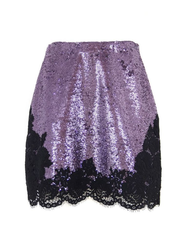 Philosophy di Lorenzo Serafini Minimal Miniskirt With Lilac Sequins