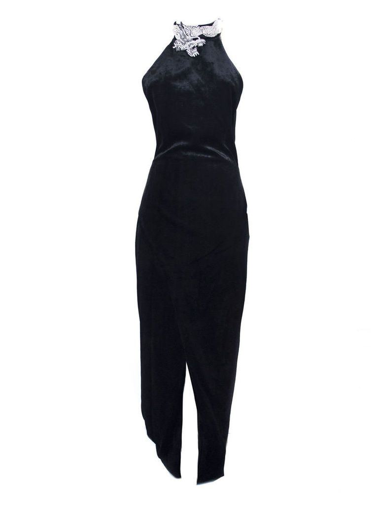 Balmain Long Dress In Black Velvet