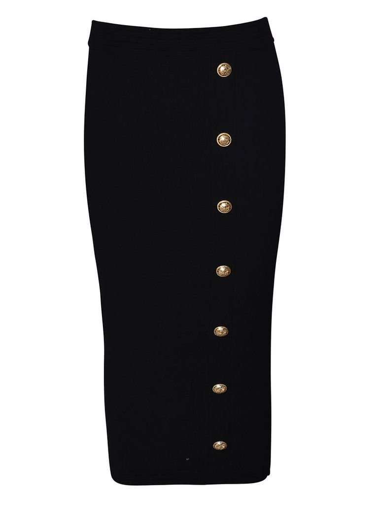 Balmain Embellished Button Skirt