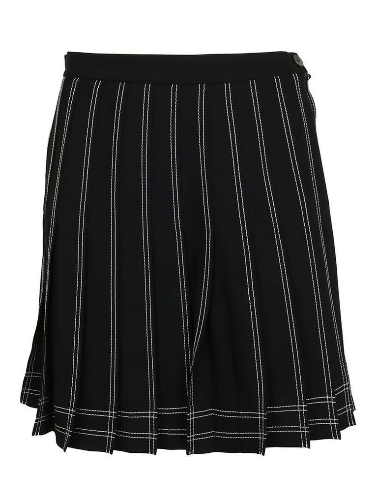 Off-White Pleated Mini Skirt Black No Color