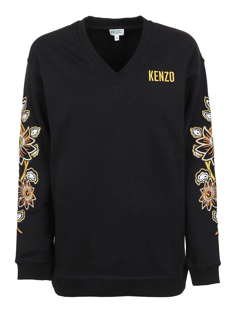 Kenzo V Neck Embroidered Sweatshirt