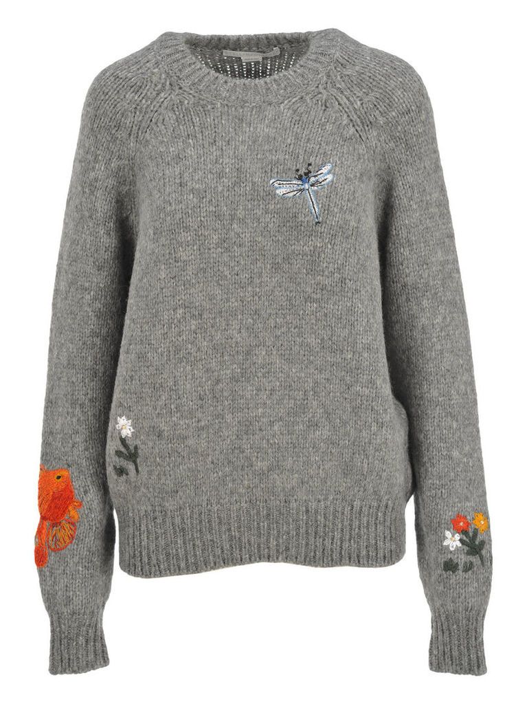 Stella Mccartney Animal And Floral Embroidered Motifs Sweater