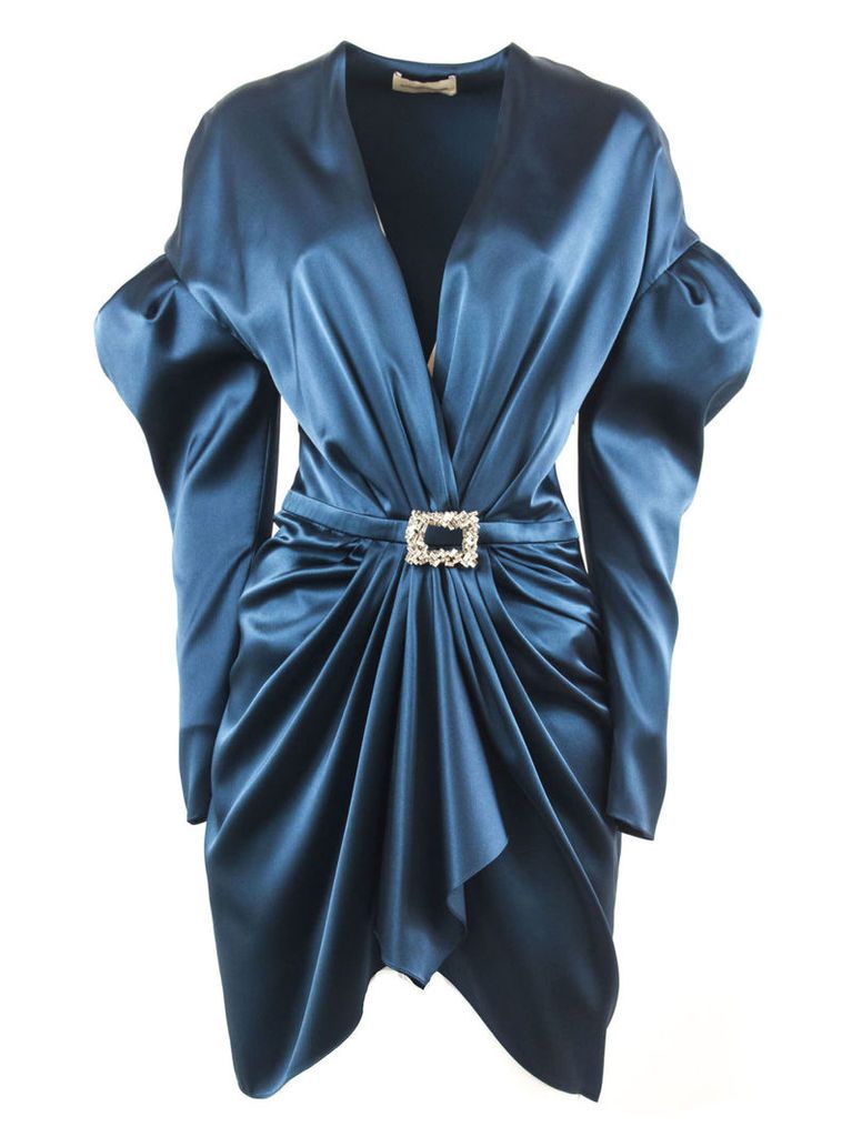 Alexandre Vauthier Cobalt Silk Blend Mini Dress