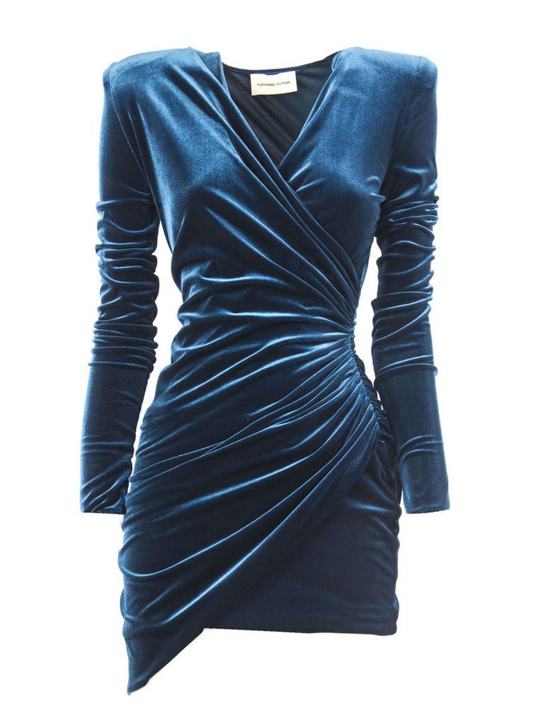 Alexandre Vauthier Cobalt Draped Mini Dress