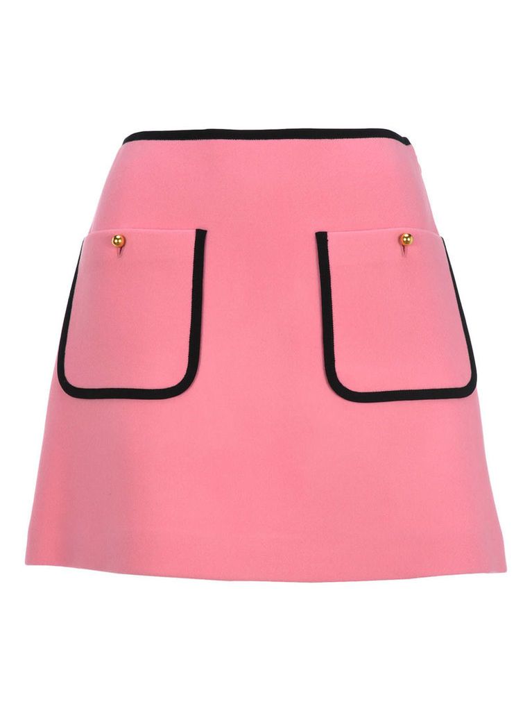 Miu Miu Contrast Piping A-line Skirt
