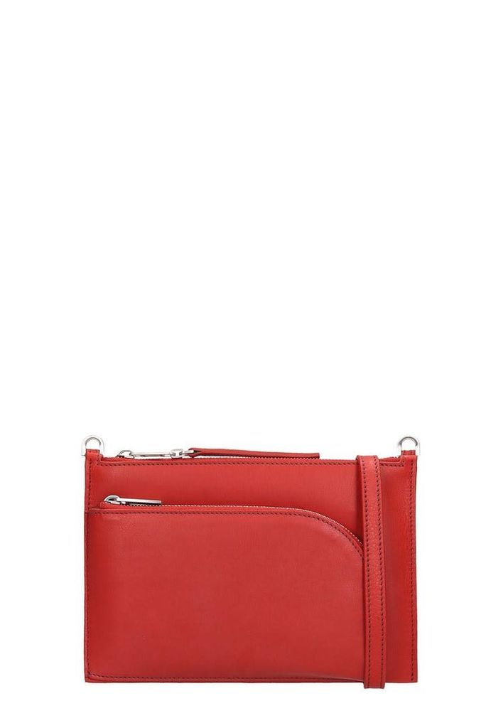 Rick Owens Club Pouch Clutch In Red Leather