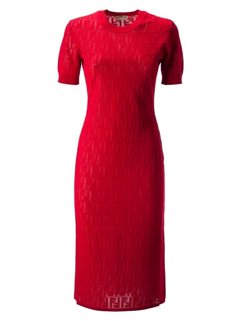 Fendi Logo Embossed Dress