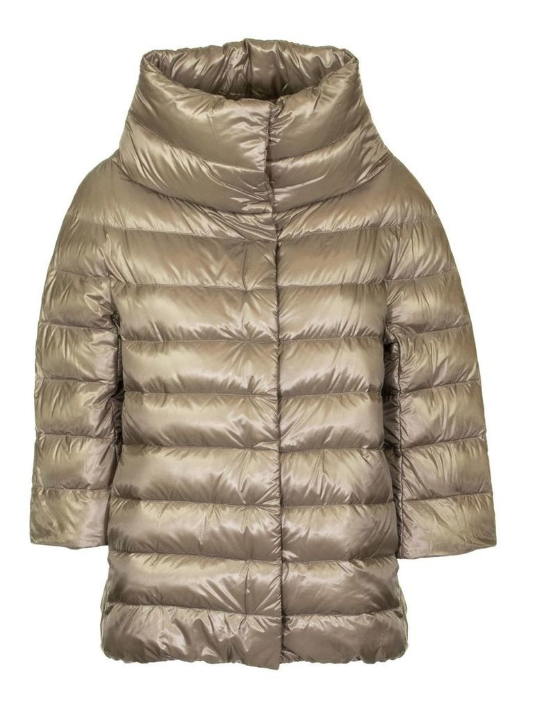 Herno Down Jacket With High Neck And Three-four Sleeves
