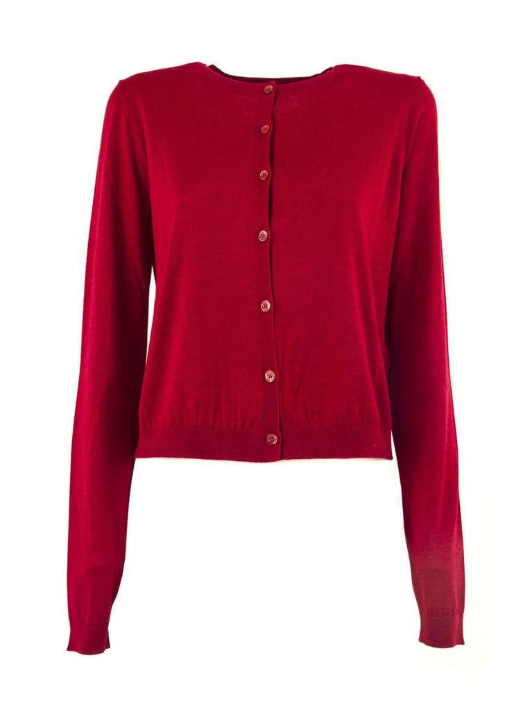 RED Valentino Red Wool, Silk And Cashmere Blend Cardigan