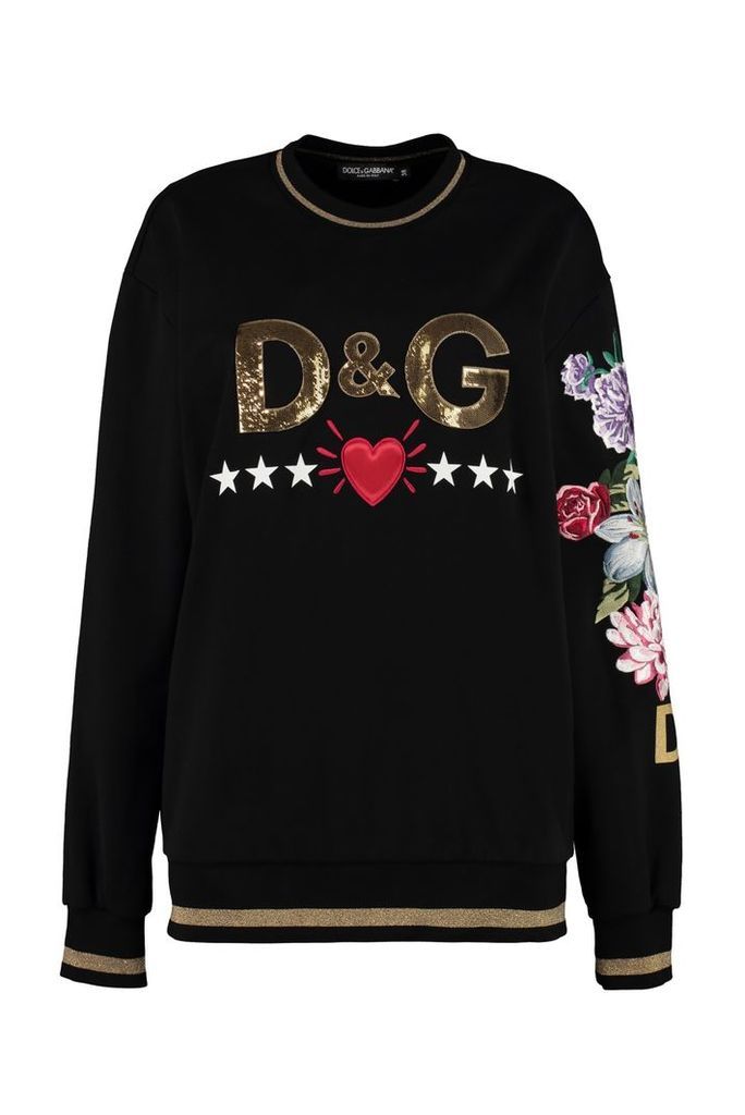 Dolce & Gabbana Patch Detail Crew-neck Sweatshirt