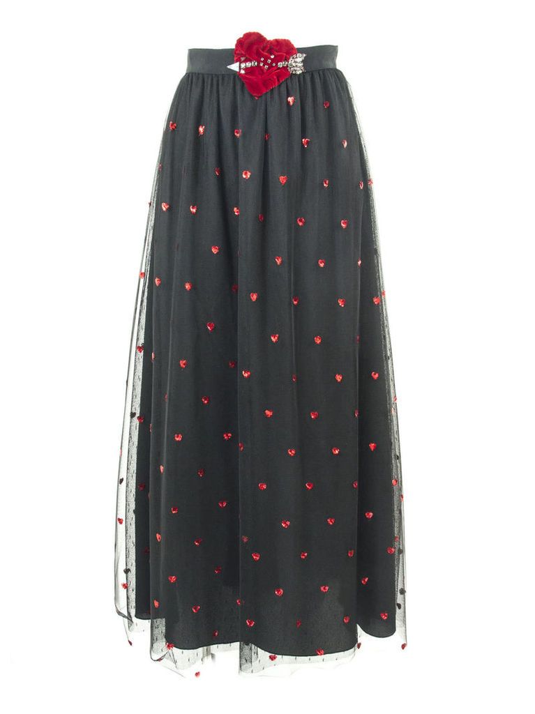 RED Valentino Black Point Desprit Tulle Skirt