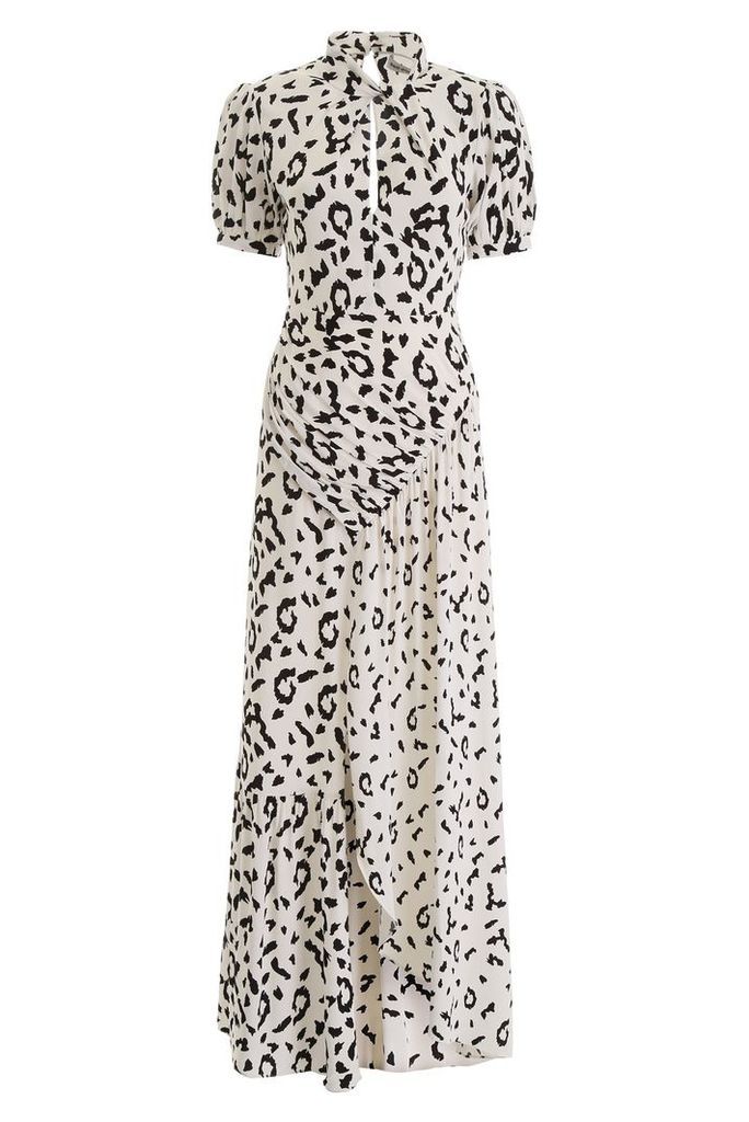 Leopard Printed Crepe Dress