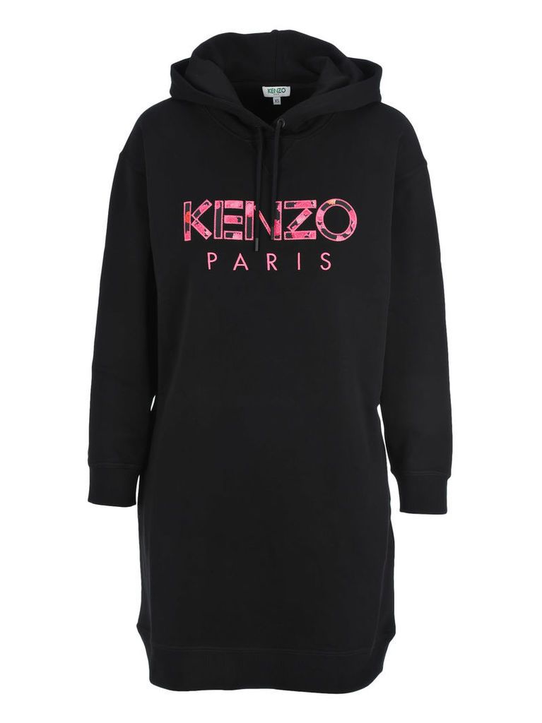 Kenzo Logo Embroidered Hoodie Dress