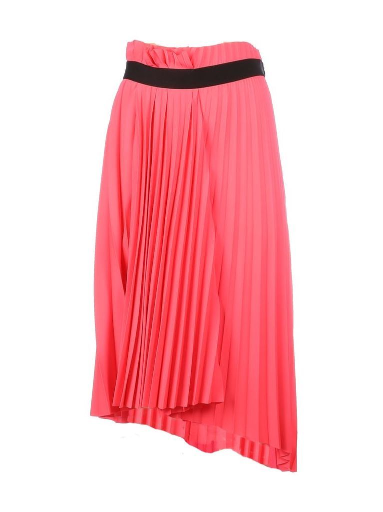 Balenciaga Asymmetric Belted Pleted Skirt/elastic