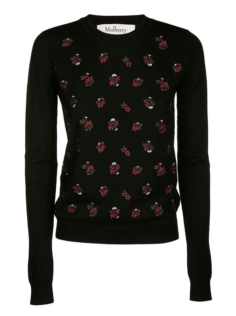Mulberry Floral Embroided Knit Sweater