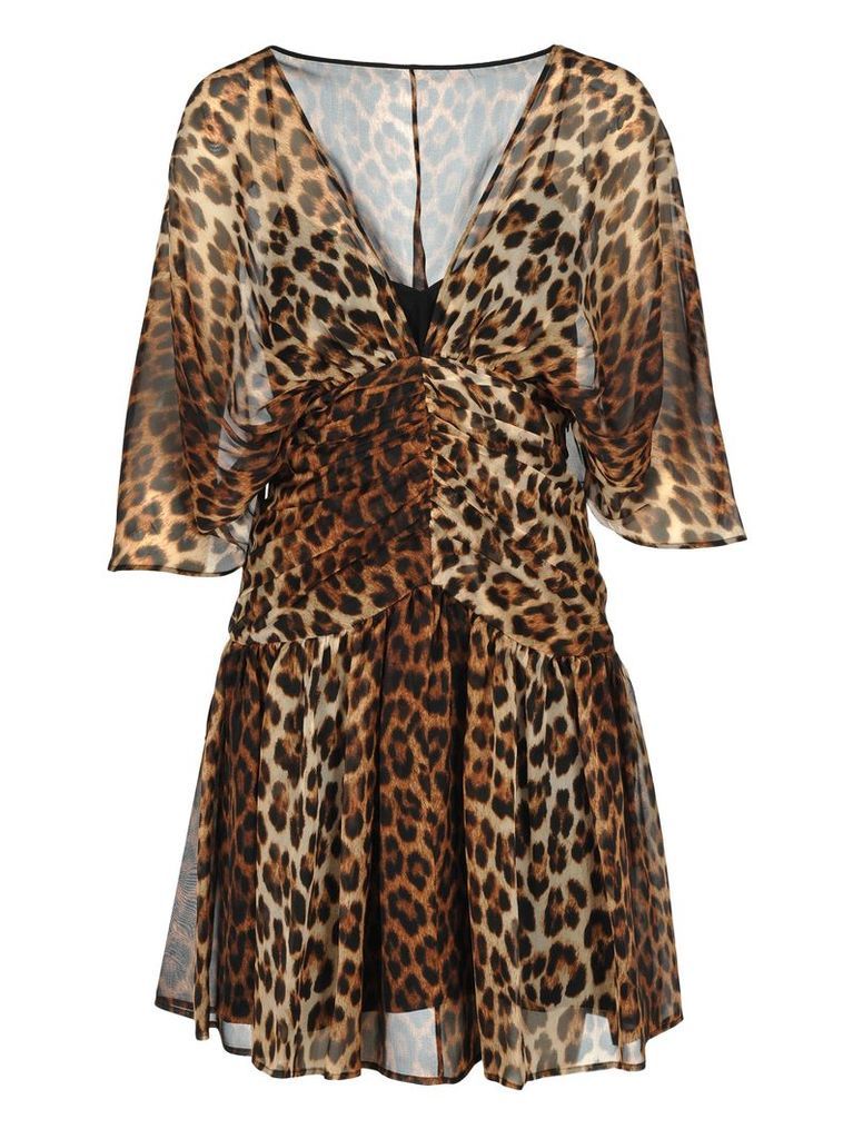 N21 Leopard Print Silk Mini Dress
